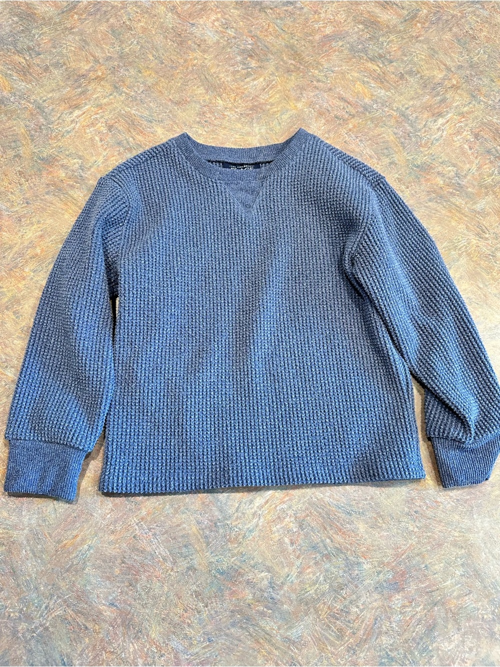 🤑EU The Children's Place Navy Waffle Knit Crewneck Sweater🤑